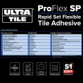 Ultra Tile Fix ProFlex SP Rapid Set Flexible S1 Adhesive White 20kg