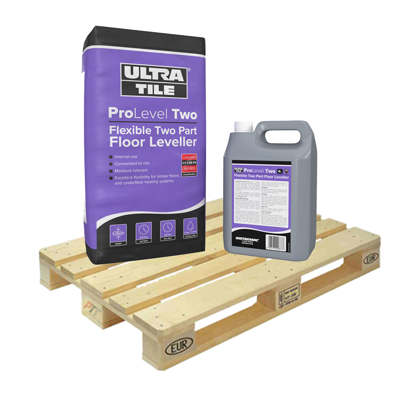 Ultra Tile Fix ProLevel Two Flexible Two Part Self Levelling Compound 20kg Half Pallet (24 Bag & Bottle Tail Lift)